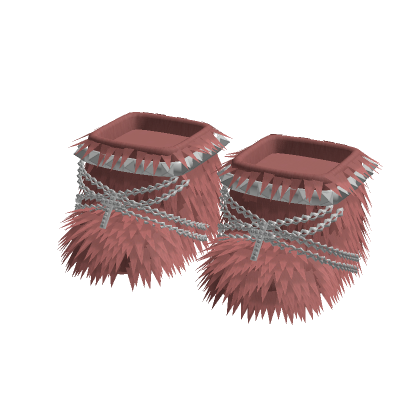 Pink Fur Boots With Chain