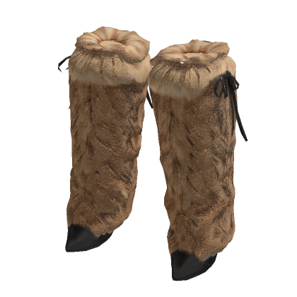 Beige Y2K Tokyo Gyaru Fur Boots [PBR] thumbnail
