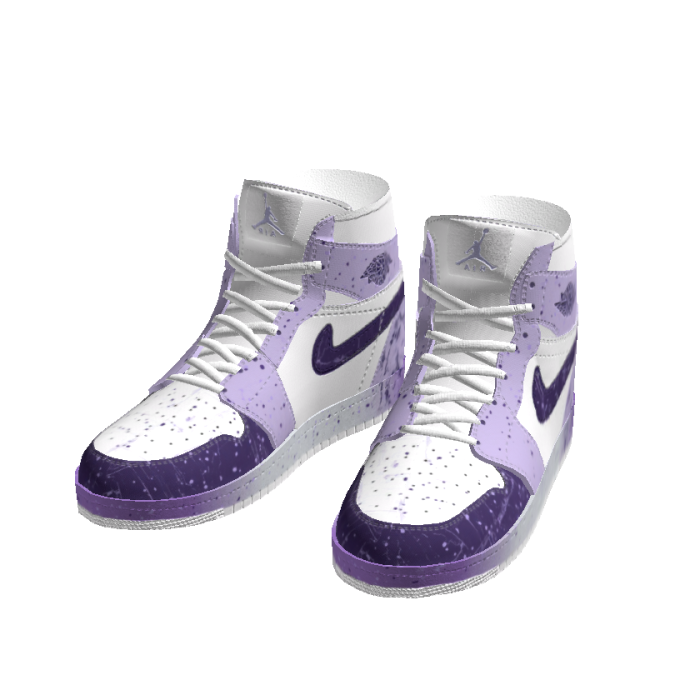 Purple & White High Tops - Cute Sneakers