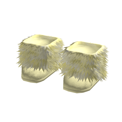 Y2K Fur Boots Yellow thumbnail