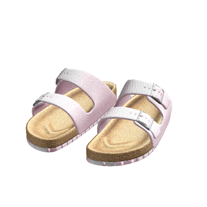 Pastel Pink Buckle Strap Sandals thumbnail