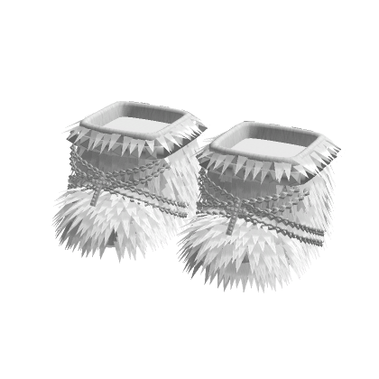 White Fur Boots With Chain