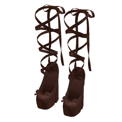 Soft ribbon ballet heels dark brown (It Girl) thumbnail