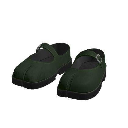 Suede Tabi Mary Janes in Green thumbnail