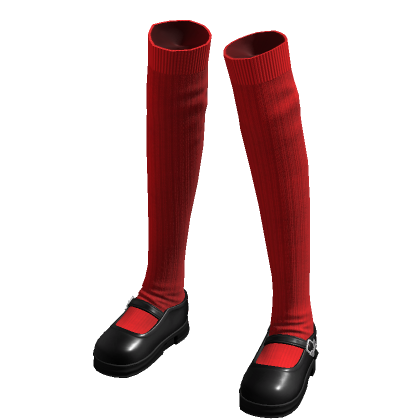 Doll Platform Shoes Red Leg Warmers Boots Emo y2k thumbnail