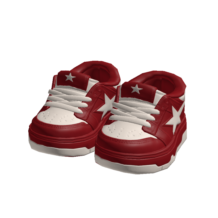 Red Y2K Chunky Star Sneakers 1.0
