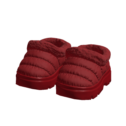 Red Puffer Fur Clogs 3.0