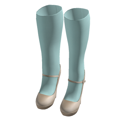 ☆ beige wedge heels with teal socks (It-girl ver.) thumbnail