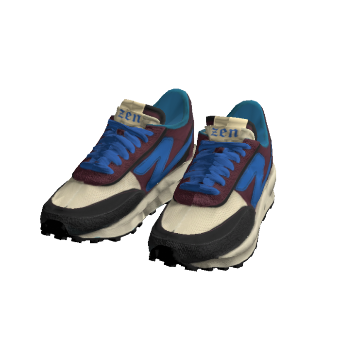 Vintage Blue Chunky Runner Sneakers Aesthetic