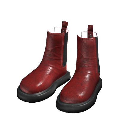 Red Leather Chelsea Boots