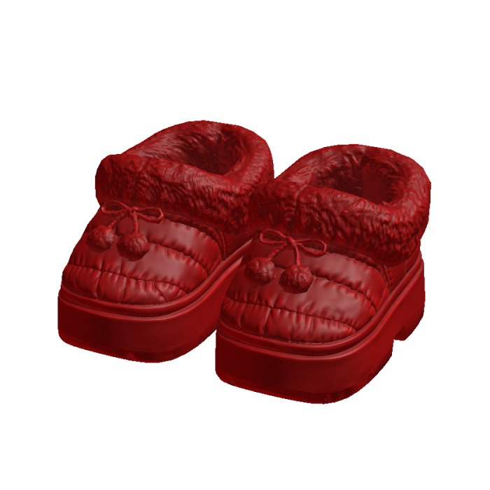 Red Cozy Fur Platform Slippers 3.0