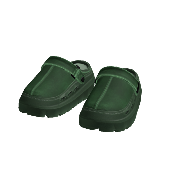 winter suede clogs [green]