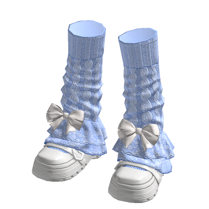 ✨ Coquette Blue Warmers White Shoes