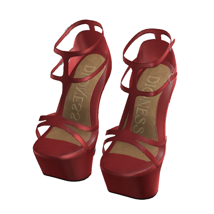 Red Armor Wedge Heels
