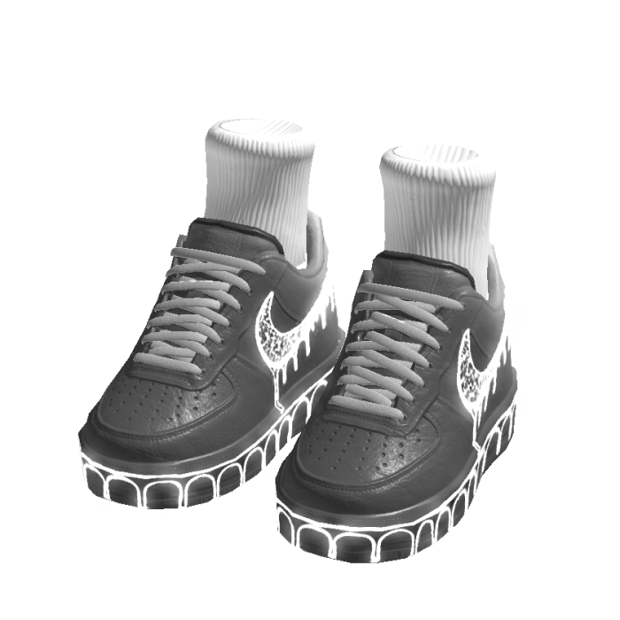 Gray GLOWING Drip Sneakers w/ Socks