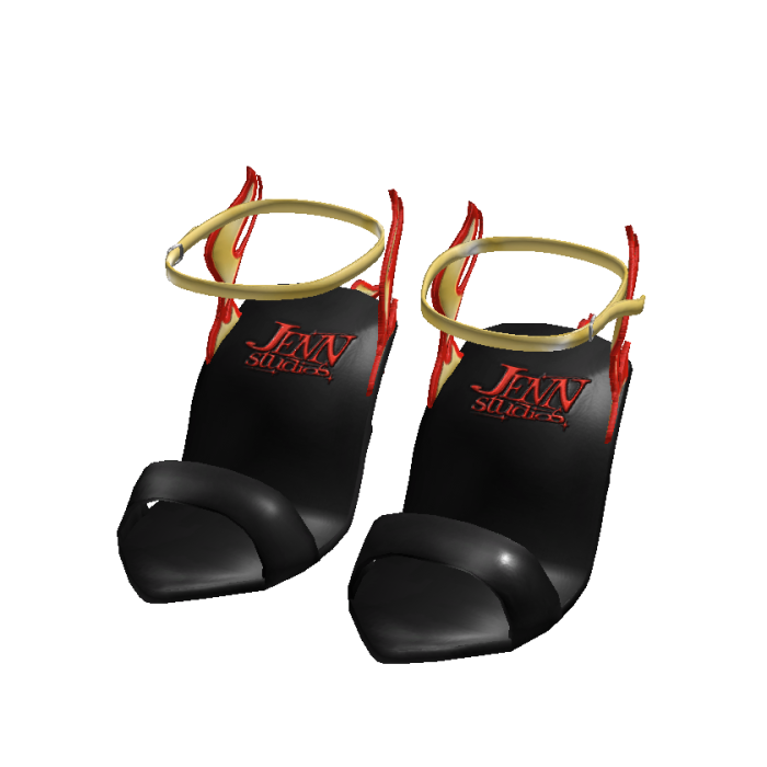 Couture Flame Heels Black/Red/Yellow - It Girl