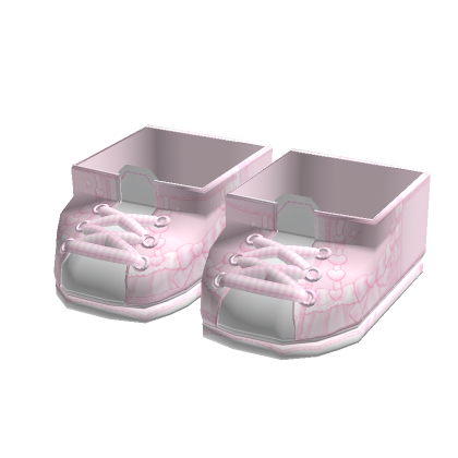 cute pink laced bow sticker sneakers