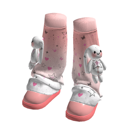 Kawaii Bunny Sock Shoes Pink[MAX]