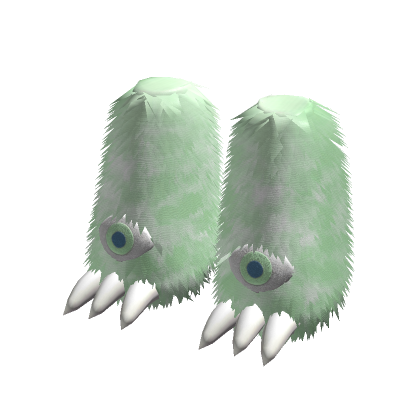 creepycute halloween light green fur monster boots