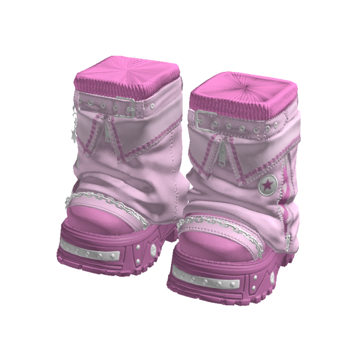 Y2K Stylish Arctic Boots Light Pink