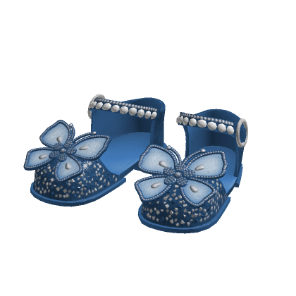 Blue Glitter and Gems Butterfly Sandals