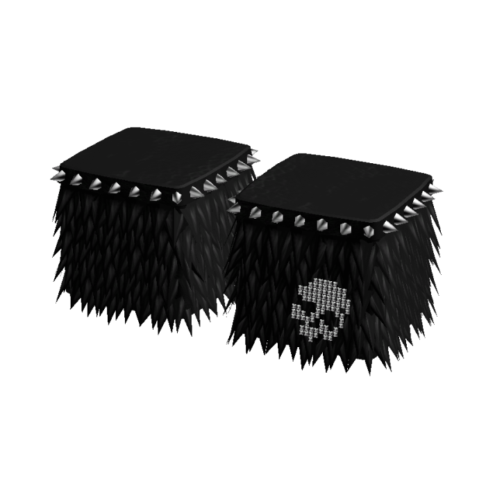 black emo punk gothic spiked fur boots with studs