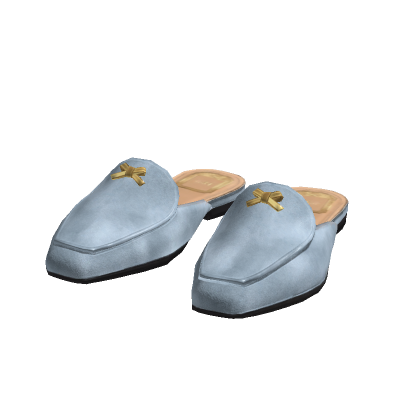 Designer Baby Bow Mules Blue Velvet Slippers thumbnail