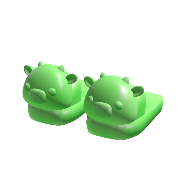 Green Gummy Cow Slippers