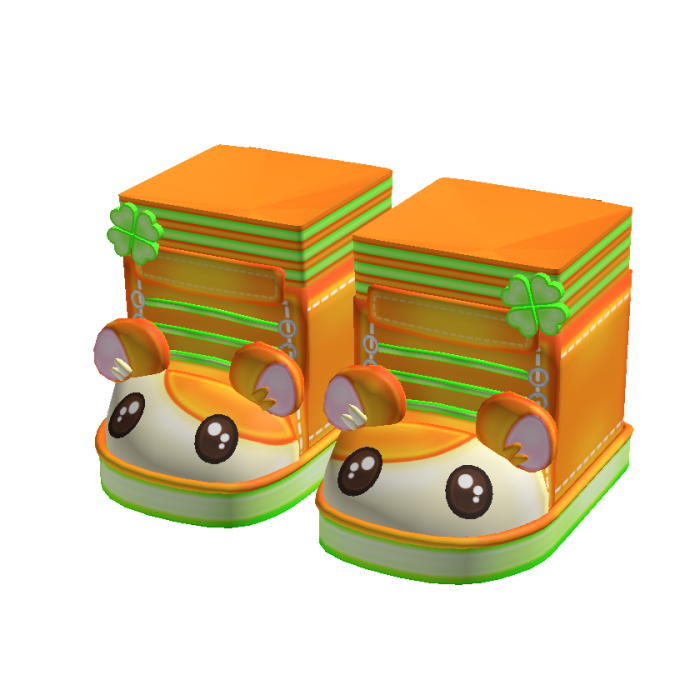 🍀 kawaii hamtaro hamster clover shoes