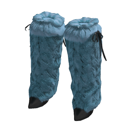 Blue Y2K Tokyo Gyaru Fur Boots [PBR] thumbnail
