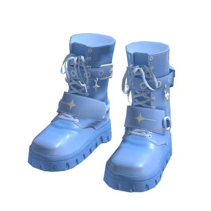 ✨ Cyber Idol Blue Platform Boots y2k thumbnail