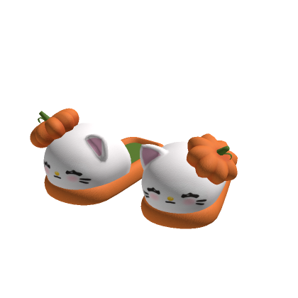 White Cat Pumpkin Slippers