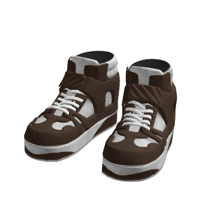 Brown and White Puffy Sneakers Shoes thumbnail