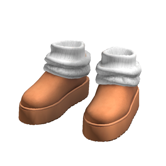 Brown Fur Slippers Leg Warmers Woman