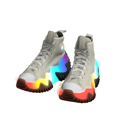 Emissive Chunky Canvas Wave High-Tops - Rainbow