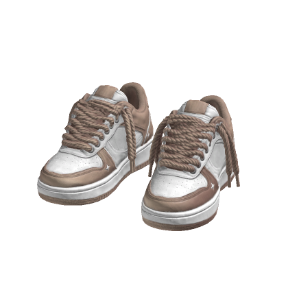 Y2K Chunky Lace Sneakers (Beige) thumbnail