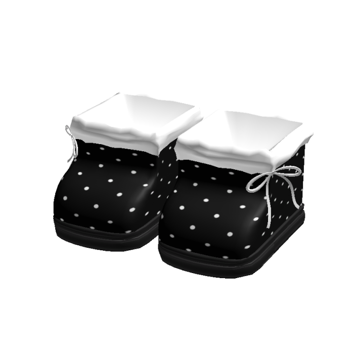 cute black polka dot fluffy winter boots