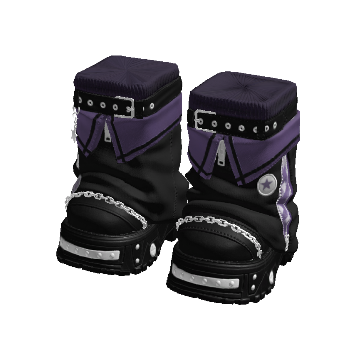 Y2K Stylish Arctic Boots Black And Dark Purple