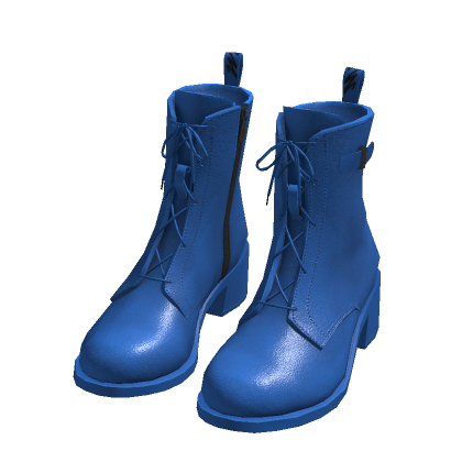 Blue Gothic Leather Boots[2AM] thumbnail