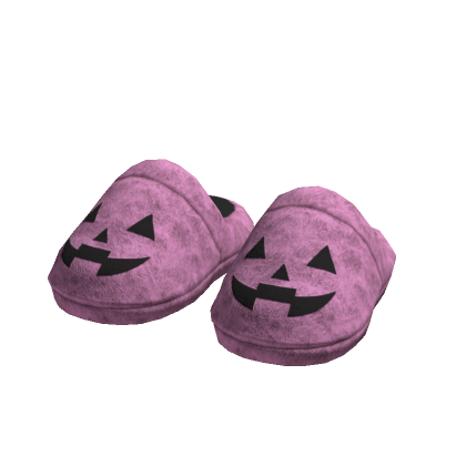 Halloween Pumpkin Jack-O'-Lantern Slippers (Pink)