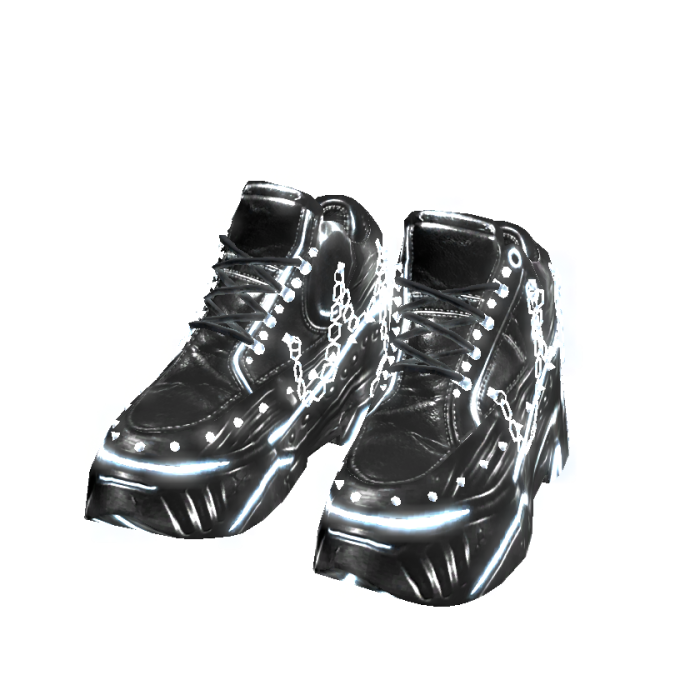 ✅GLOWING✅ Emissive Y2K Black Platform Sneakers