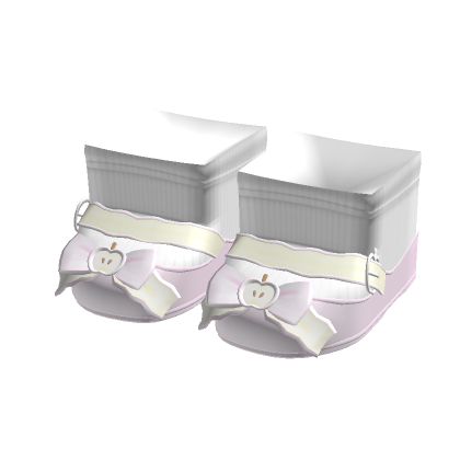 Cute Pink Apple Igari Bow Shoes thumbnail
