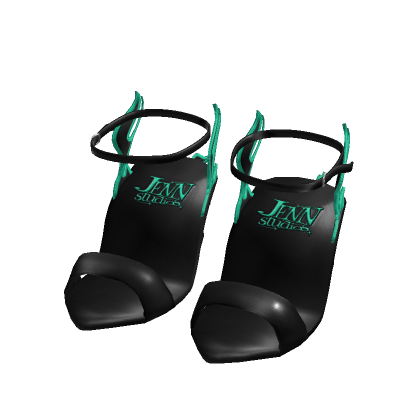Couture Flame Heels Black/Teal - It Girl