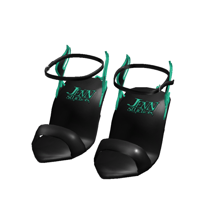 Couture Flame Heels Black/Teal - It Girl