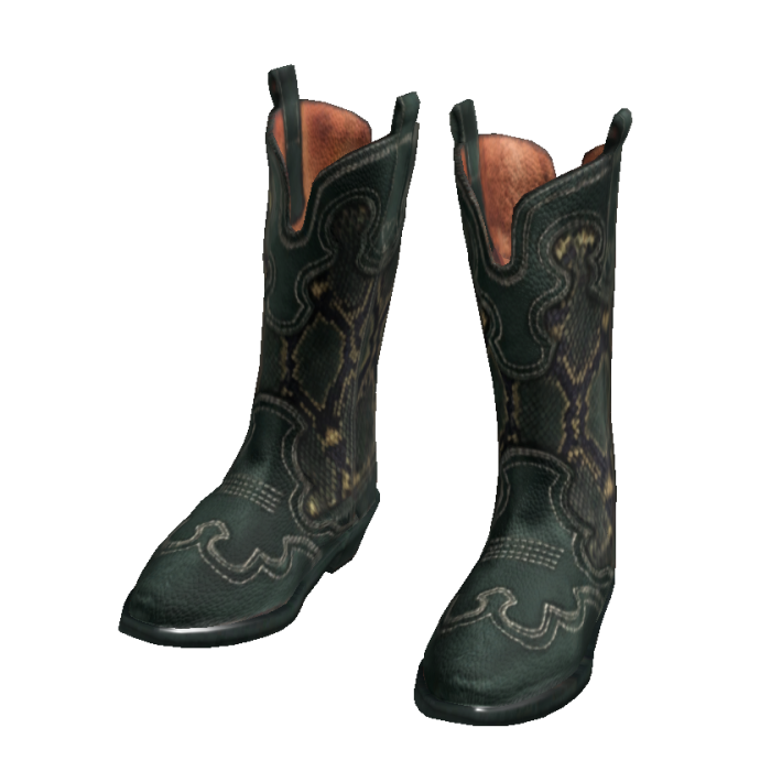 Vintage Rodeo Cowgirl Boots Dark Green Snake Skin