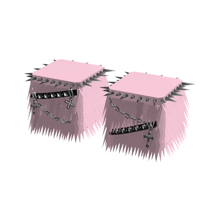 pink vkei moe spiked cross chain fur boots