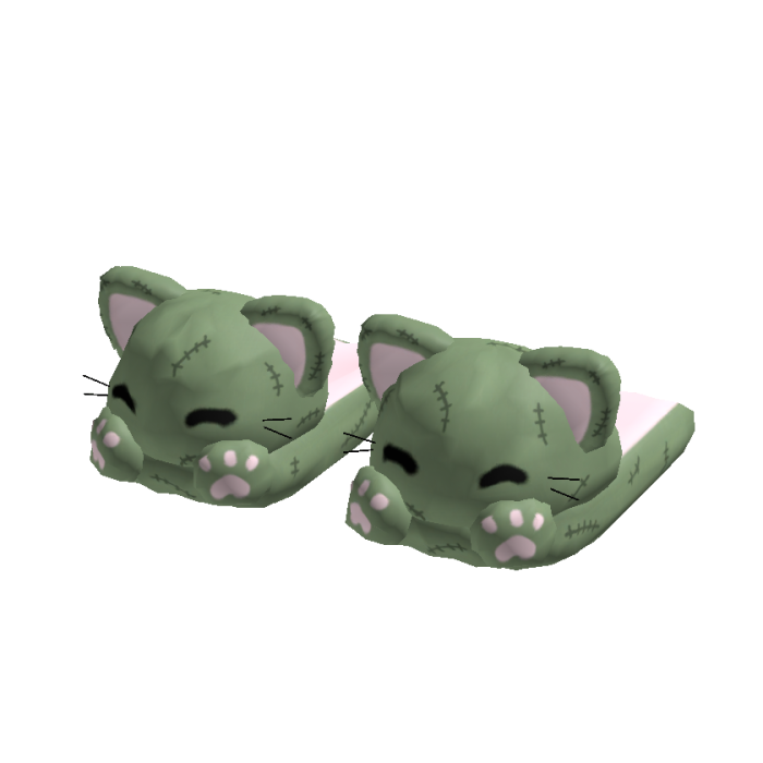 halloween zombie cat slippers