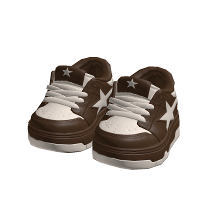 Brown Y2K Chunky Star Sneakers 3.0