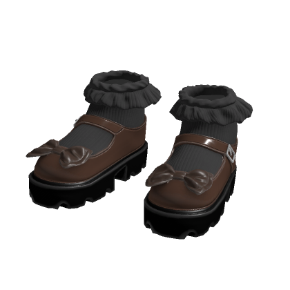 Brown Girl Shoes with Black Socks thumbnail