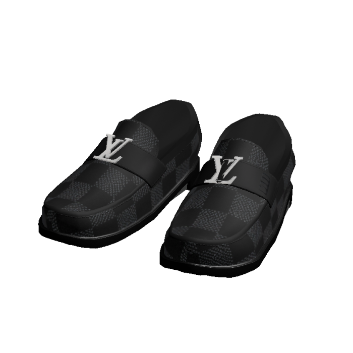 Black Checkered Pattern Designer Loafers
